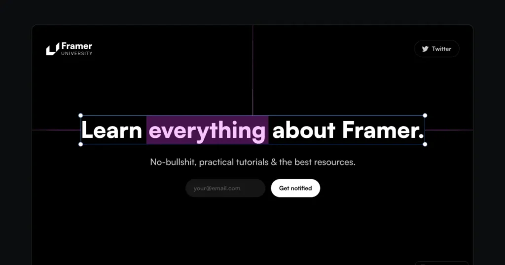 A vibrant illustration of Framer University, showcasing a collaborative learning space with diverse students engaging in design and development activities.