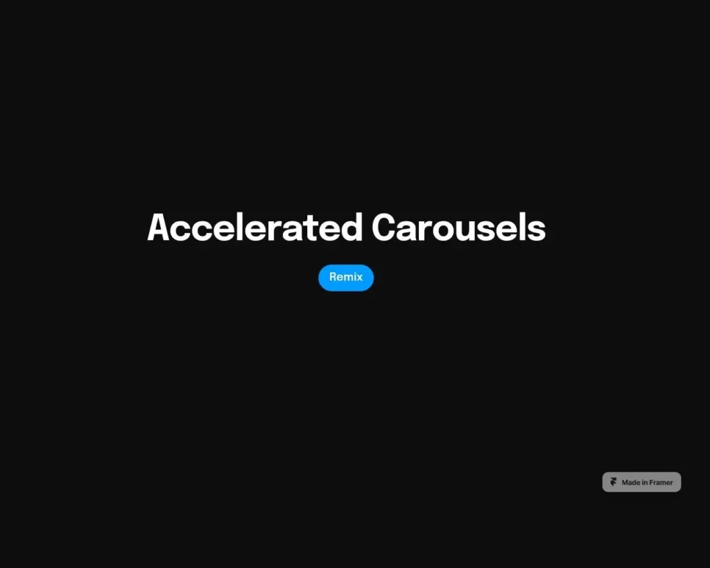 Dynamic image of Framer showcasing sleek, accelerated carousels with vibrant visuals and smooth transitions, highlighting an engaging user experience.