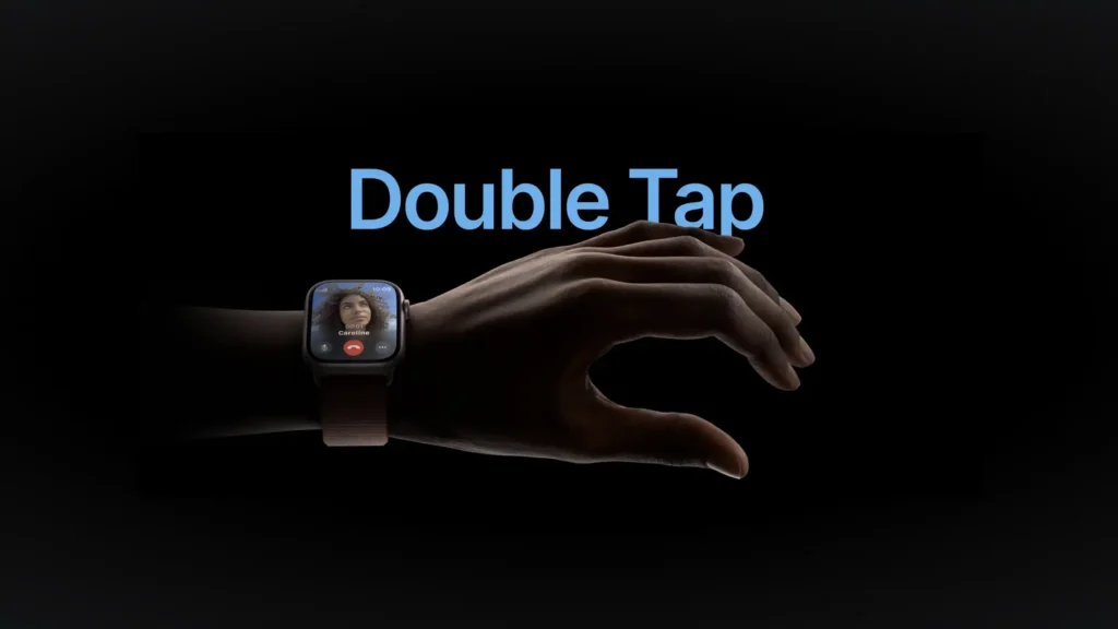 Apple Watch Series 9 displayed on a sleek website design, showcasing its features and elegance. Created using Framer for a modern, interactive experience.