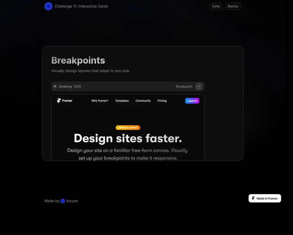 Illustration of Framer's responsive design breakpoints, showcasing various device sizes and their corresponding layouts for optimal viewing.