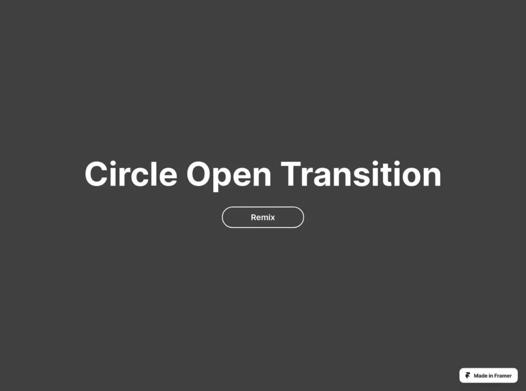 Animated circular transition effect in Framer, showcasing vibrant colors and smooth movement against a white background.