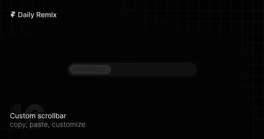 Custom scrollbar design in a Framer interface, featuring sleek, modern styling with smooth scroll functionality against a minimalistic background.
