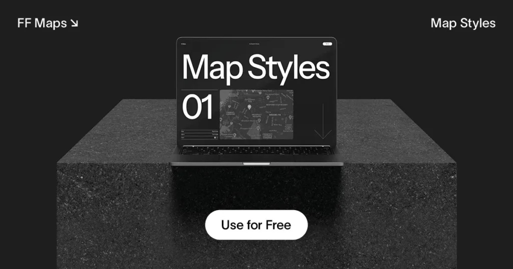 Map showcasing Framer's interactive design capabilities with vibrant colors and detailed location markers, indicating user-friendly navigation features.