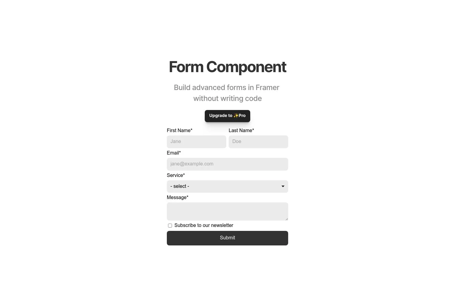 Form Component - HyperFramer