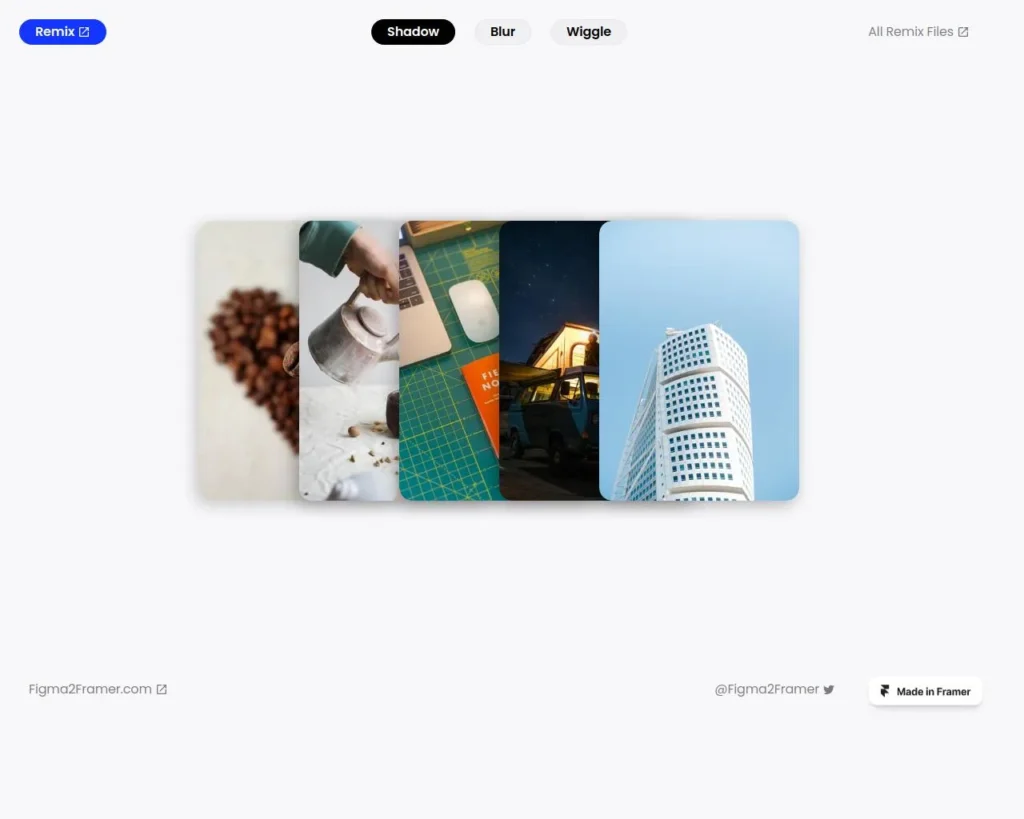 A preview of a sleek Framer design featuring a smooth hover effect on a hanging UI element, showcasing modern interface aesthetics.
