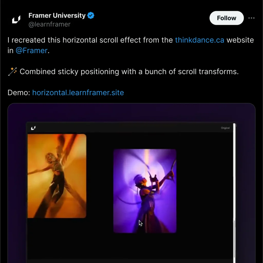 Framer University Twitter profile showcasing a modern logo with a blue color scheme and clean design elements.