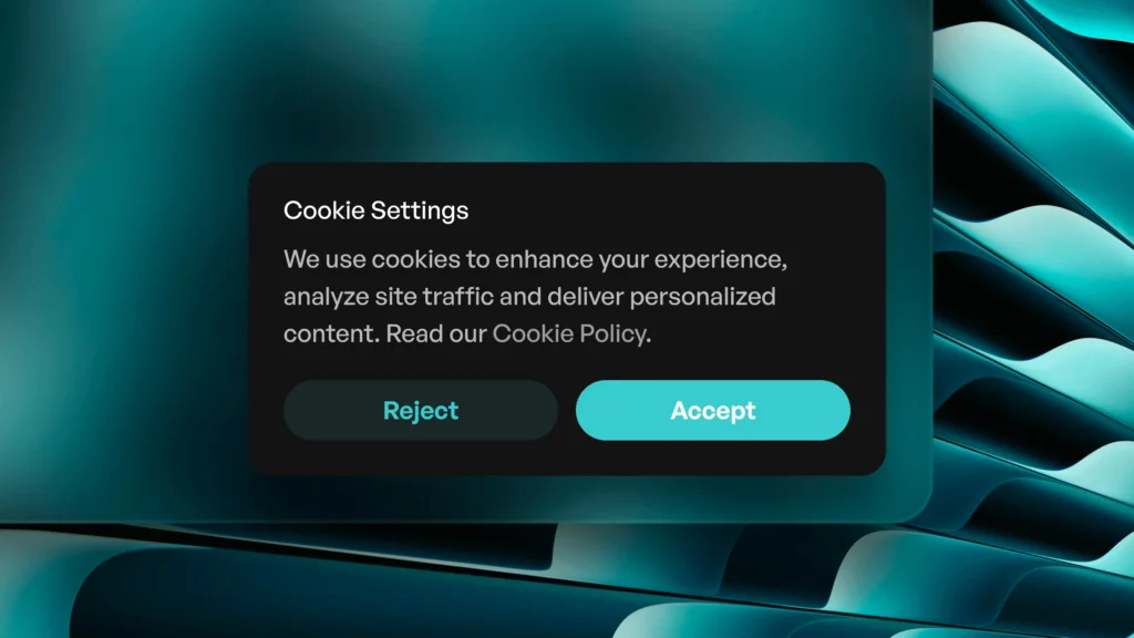 Image of Framer's new cookie banner component featuring a modern design with vibrant colors and clear options for user consent.