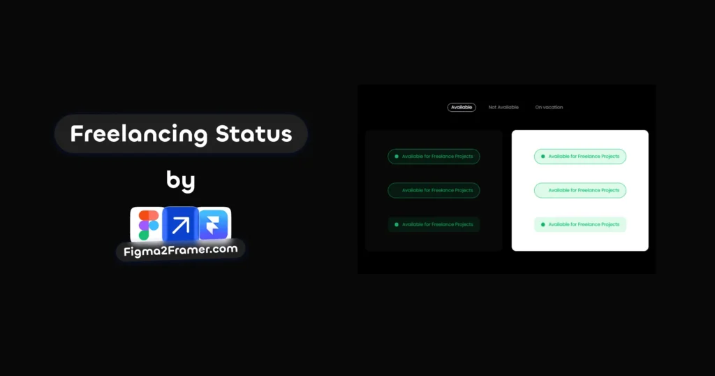 Freelancing status dashboard showcasing project details, task progress, and team collaboration, designed with Framer and Figma.