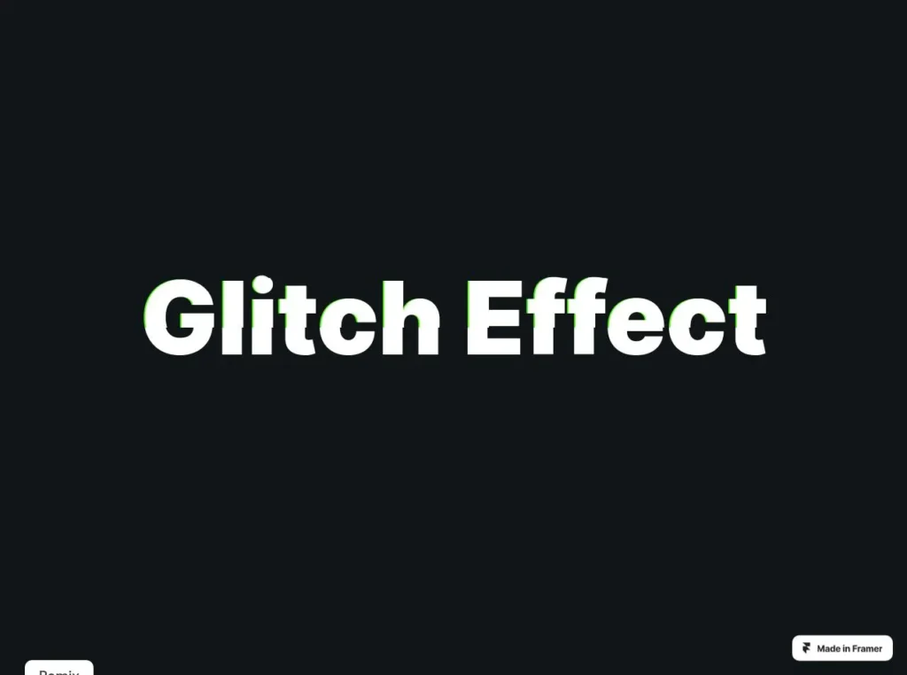 Image of a glitch effect showcasing colorful distortions and abstract shapes, emphasizing Framer's dynamic design capabilities.