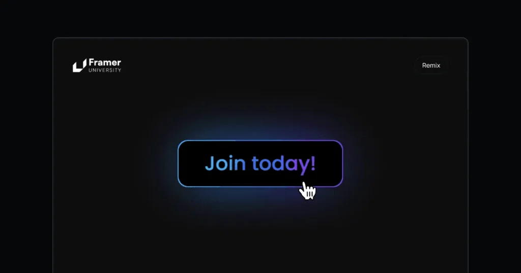 "Colorful gradient hover effect showcasing Framer design, featuring vibrant hues in a smooth transition, promoting interactive user experience."