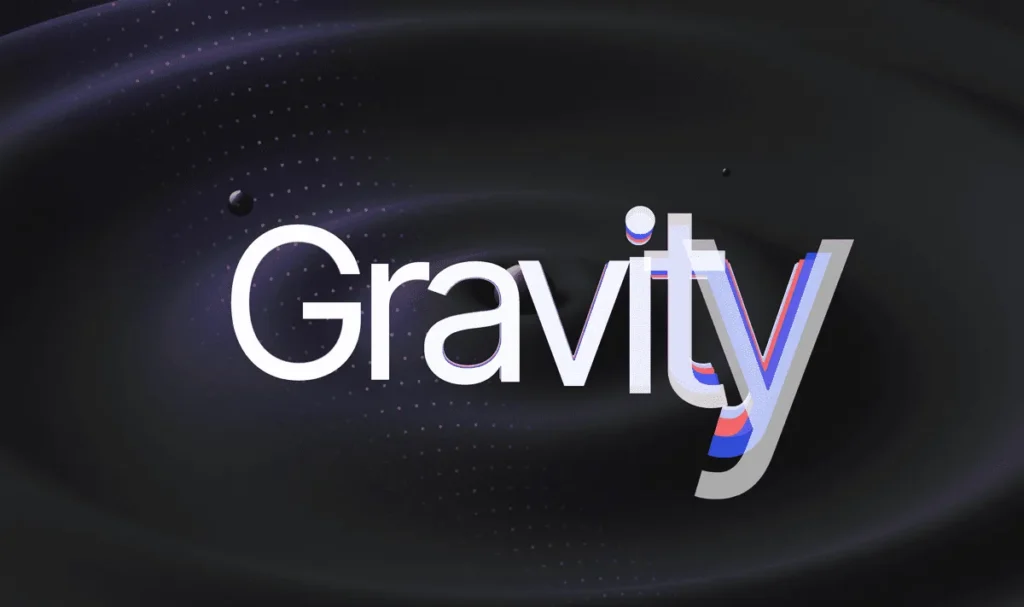 A vibrant abstract design featuring flowing, gradient text in various colors, showcasing creative typography with a modern twist, related to Framer.