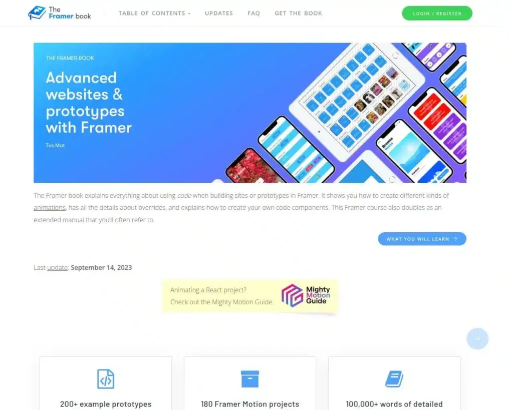 Cover of "Framer: The Framer Book," showcasing a modern design with vibrant colors and creative typography, emphasizing insights on Framer tools.