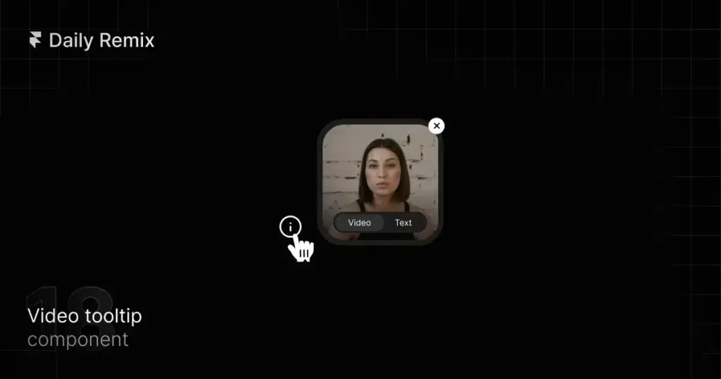 Framer tooltip showcasing a video feature, with interactive elements highlighted on a modern user interface.