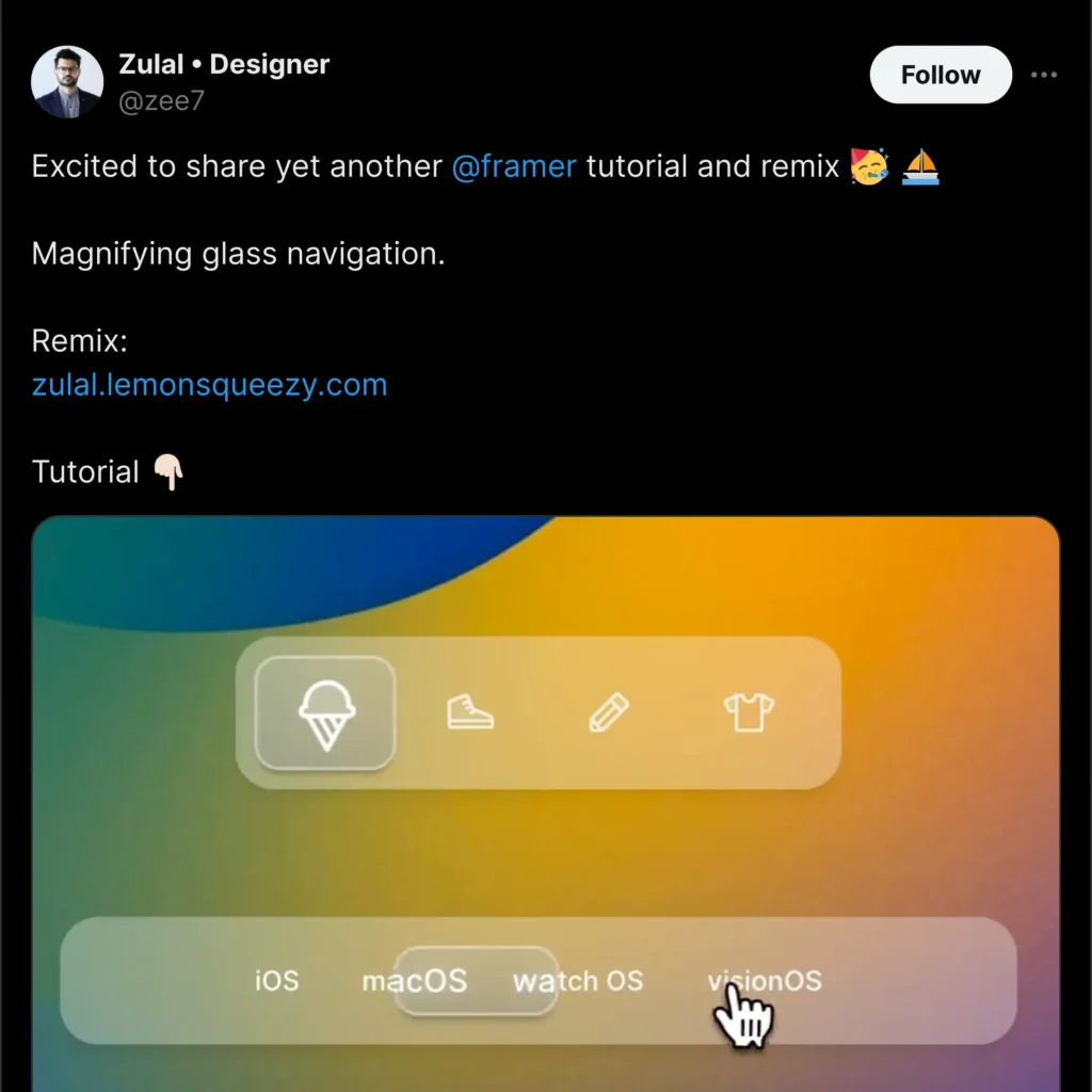 "Stylish mobile app interface showcasing Framer design elements, featuring a vibrant color palette with user-friendly navigation."